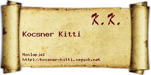 Kocsner Kitti névjegykártya